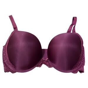 Victoria's Secret Purple Dream Angels Smooth & Lace Push Up Bra 34DDD 34 DDD